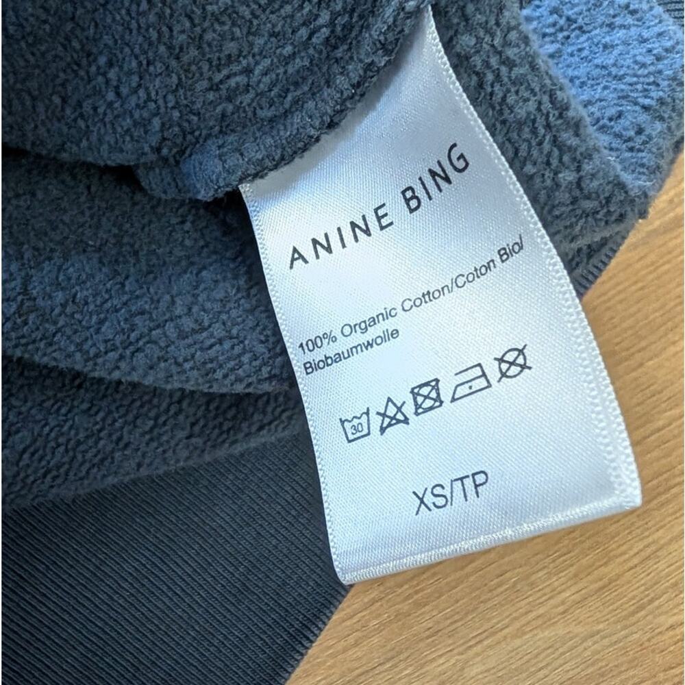 Anine Bing Jaci Sweatshirt Myth San Francisco Womens XS Charcoal Terry Crewneck - Picture 9 of 9